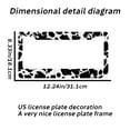 thumbnail image 2 of 1pc Black and White Cow Print 2-Hole License Plate Frame, Aluminum Material, 6x12 Inches with Screw Set, Retro Novelty Car Decoration Gift, Standard US License Plate Size, 2 of 7