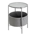 thumbnail image 1 of Mesa auxiliar con cesta de almacenamiento, mesa para bebidas, mesa auxiliar con bandeja extraíble, mesa auxiliar pequeña para sala de estar, balcón y Gris claro, 1 of 10