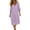 Purple01, variant on Summer Dress For Women 3/4 Sleeve V Neck Button Down Pocket Knee Length Dress Casual White