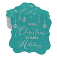 thumbnail image 1 of Inkdotpot Pack Of 100 Merry Christmas & Happy Text Paper Tags DIY Craft Bracket Shape Real Rose Gold Foil Hang Tags, 1 of 1