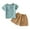 Z2 Sky Blue, variant on REDARER Summer Short Sleeve Set for Boys and Girls Cotton and Linen Button Short Sleeve T Shirt Shorts Thin Cute Set,6-12 Months