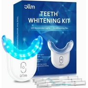 Teeth Whitening Kit Gel Pen Strips - Ollm Specially Formulated for Sensitive Teeth, Gum, Braces Care 32X LED Light Tooth Whitener, Professional Oral Beauty Products Dental Tools 2 Mouth Trays