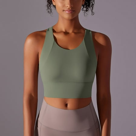 Weiqiqre Spring+Tops+for+Women U Back Sports Bras High Neck Crop Workout Sports Bra Beautiful Back Fitness Yoga Suit Tank Top