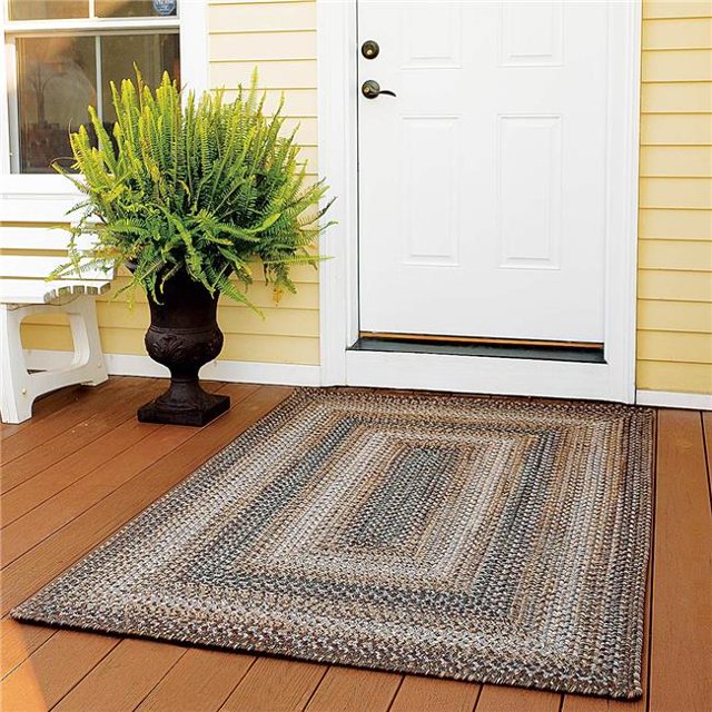 Homespice Decor 322623 20 x 30 in. Wildwood Ultra Durable Rectangular Braided Rug - Brown