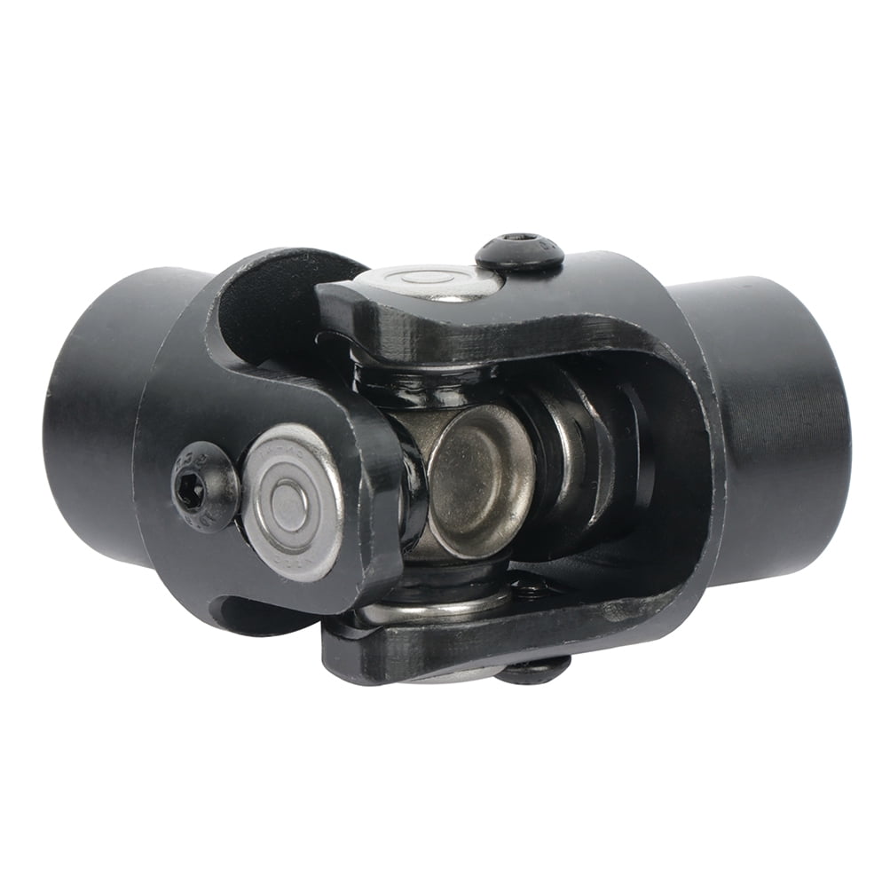 CCIYU Single Universal Steering Black Steel U-Joint 3/4" Smooth x 3/4" Smooth Round 35 Degree