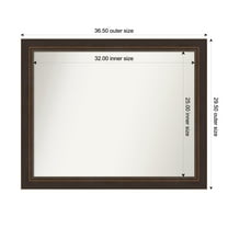 Amanti Art Custom Wall and Bathroom Mirror (29.5 x 36.5 in.), Lara Bronze Frame