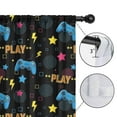 thumbnail image 4 of Blackout Kids Curtains,Blue Controllers Games Icons Black Pattern Childrens Insulated Curtains Set Of 2,Bedroom Essentials,Toddler Room Decor 52"x84", 4 of 5