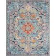 thumbnail image 3 of Transitional 5x8 Area Rug (5'3'' x 7'3'') Medallion Gray, Pink Living Room Easy to Clean, 3 of 9