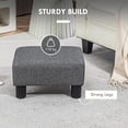 thumbnail image 5 of Ottoman Foot Rest, Small Foot Stool with Linen Fabric Upholstery and Plastic Legs, Cube Ottoman for Living Room, Charcoal Gray, 5 of 9