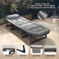 thumbnail image 5 of Howcool Patio Folding Chaise Lounge Bed, Ergonomic Single Reclining Cot, Portable Heavy Duty Outdoor/Indoor Folding Bed for Garden, Patio, Camping & Office, 5 of 6