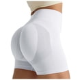 thumbnail image 3 of felwors Women Seamless High Waisted Booty Lifting Shorts Buttery Soft Tummy Control Yoga Pilates Gym Workout Athletic Biker Shorts White for Size XL, 3 of 9