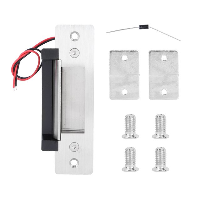 Cerradura de puerta eléctrica de cátodo ajustable NO NC, accesorios de puerta de madera de Metal para el hogar