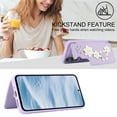 thumbnail image 6 of Luxury Wallet Case for Samsung Galaxy A35 & Wrist Strap & Shoulder Strap, Women Flower Pattern PU Leather Card Holder Kickstand Leather Cell Phone Cover for Samsung Galaxy A35,Purple, 6 of 9