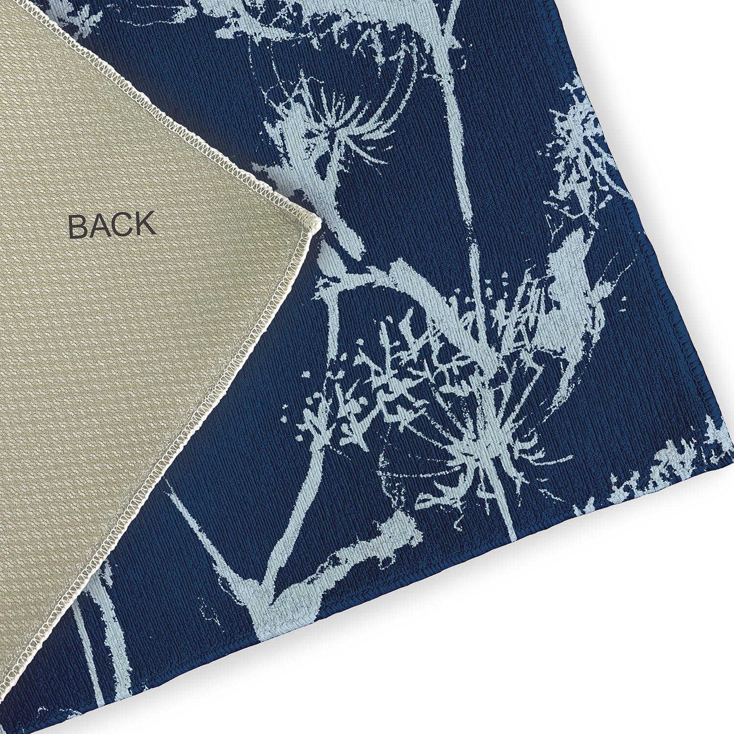 18" x 30" Simply Daisy Windy Blossom Modern & Contemporary Chenille Area Rug, Navy