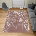 thumbnail image 2 of Paisley Turkish Area Rug, Oriental Motifs with Swirled Branch and Flower Pattern Bohemian Illustration, Soft Carpet for Living Room Decor with Distressed Look, 6.6' X 9.6', Mauve Taupe, by Ambesonne, 2 of 4