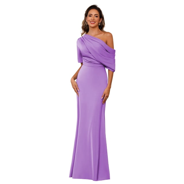 Vestido BITALY para madre de la novia, satinado, morado empolvado, US6