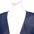 thumbnail image 5 of Zaldita Women Short Sleeve Shrug Cropped Bolero Open Front Cardigan Sheer Shawl Navy Blue XL, 5 of 7