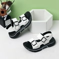 thumbnail image 5 of Kids Sandals for Boys, White Sport Sandals with Adjustable Ankle Strap, Cushioned Casual & Outdoor Play Shoes, Chunky Sole,Size 37, 5 of 6