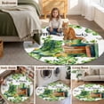 thumbnail image 5 of St. Patrick's Day Round Area Rug 7Ft Washable Circle Rugs for Dorm Laundry Room, Lucky Shamrocks Boots Books Green Plants Non-Slip Carpet Floor Mats Indoor Outdoor Carpet Runner Aesthetic Home Decor, 5 of 8