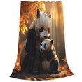 thumbnail image 2 of Fotbe Maple Forest Panda Manta de Franela Acolchonada con Estampado, Súper Suave y Esponjosa, Extra Grande para Sofá, Cama, Uso Todo el Año-40"x30", 2 of 7
