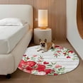 thumbnail image 2 of Valentines Love Heart Round Area Rug 8Ft Washable Large Circle Rugs for Living Room Dorm, Red Eucalyptus Botanical Vintage Non-Slip Carpet Floor Mats Indoor Outdoor Carpet Runner Aesthetic Home Decor, 2 of 8