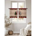 thumbnail image 2 of Buffalo Check Sheer Curtains 45 inches Long 2 Panels Set Plaid Merry Christmas Trees on Retro Wooden Board Tiers Sheers Rod Pocket Small Window Short Curtains for Kitchen Cafe, Each 52" W x 45" L, 2 of 7