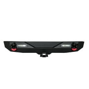 Vijay Textured Rear Bumper Compatible With 2007-2017 Jeep Wrangler JK/JKU with LED Lights