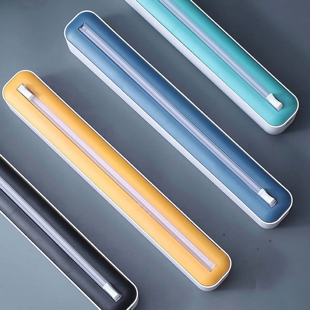 Birdeem Cling Film Cutter and Plastic Wrap Dispenser,Tear-Free Kitchen Wrap Cutter with Sliding Blade for Easy Cut,Compact Household Food Wrap Organizer