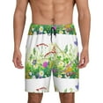 thumbnail image 2 of Rocae Plants and Insects for Men's Soft Sleep Pajama Shorts, Waistband and Pockets, 2 of 9