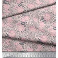 thumbnail image 2 of Soimoi Pink Modal Satin Fabric Leopard Animal Skin Decor Fabric Printed Yard 42 Inch Wide, 2 of 3