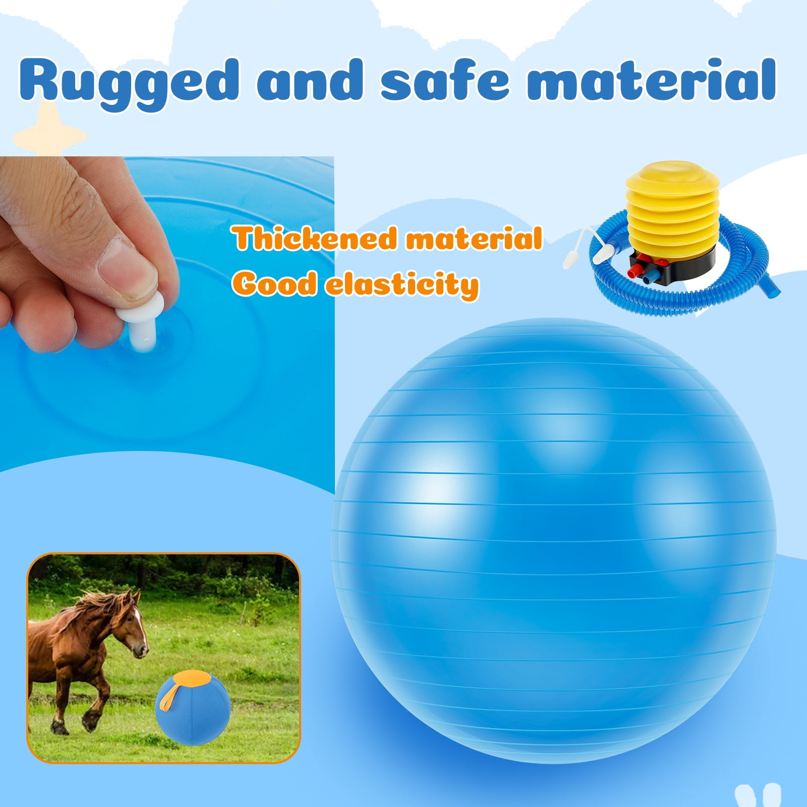 Wekvgz Herding Ball for Dogs 18inch Herding Dog Ball Agility Training Equipment Interactive Herding Horse Ball with Portable Handle Herding Dog Toys for Australian/German Shepherd