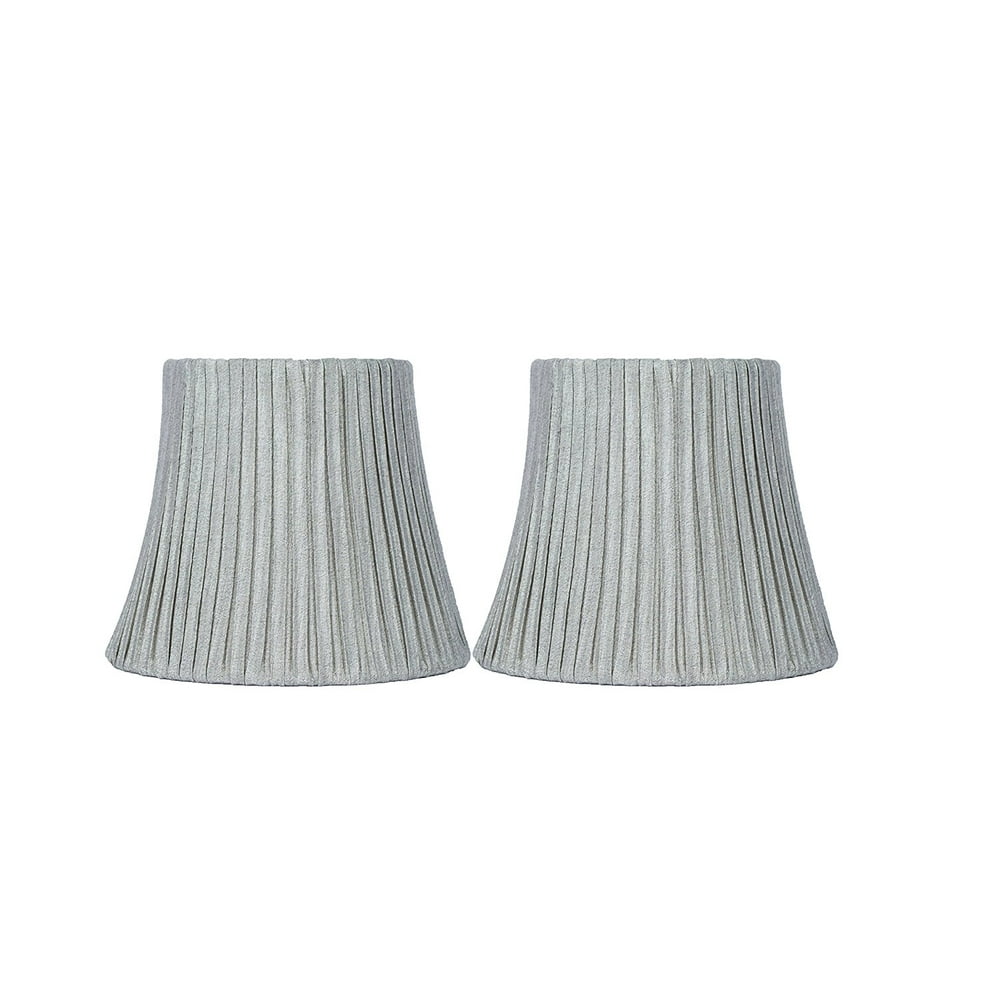 Urbanest Box Pleated Mini Chandelier Lamp Shade, Silver, 3x6x5