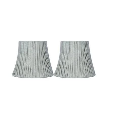 Silver Lamp With Black Shade Urbanest Box Pleated Mini Chandelier Lamp Shade, Silver, 3x6x5', Softback, Clip On, Set of 2 ()