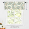 thumbnail image 3 of DriftAway Jacob Linen Blend Blackout Valance for Kitchen 18 Inch Length Scroll Floral Paisley Printed Lined Rod Pocket Room Darkening Window Curtain Valance for Living Room 52x18 Inch Orange Sage, 3 of 7