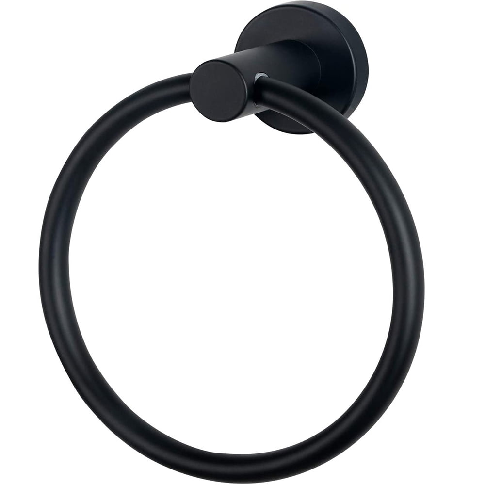 VIVEFOX Black Towel Ring, Hand Towel Holder for Bathroom, Hand Towel