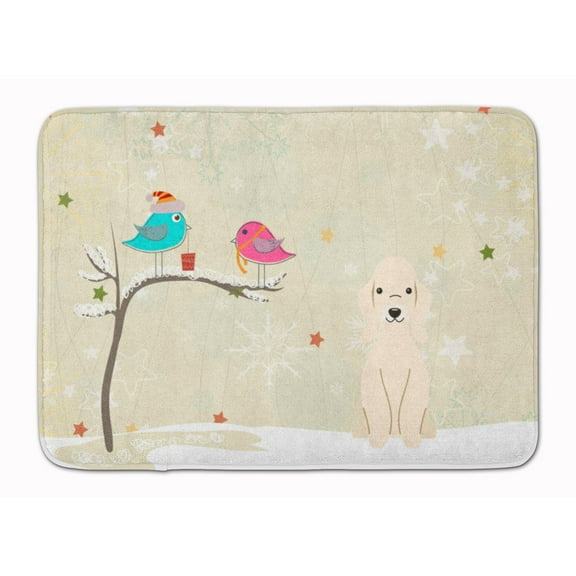 Christmas Presents between Friends Bedlington Terrier - Sandy Machine Washable Memory Foam Mat
