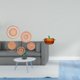 thumbnail image 2 of Adornos decorativos de pared de ratán tejido y dulcero de cristal con forma de calabaza para salón de té, pasillo, dormitorio, porche o cafetería., 2 of 8