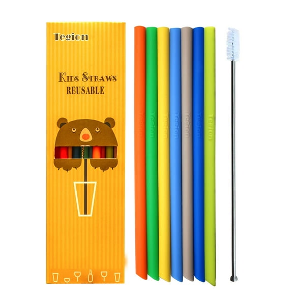 Tegion Reusable Toddlers& Kids Silicone Straws for The First Years Take & Toss Spill Proof Straw Cup, 10 oz rtic yeti lowball Tumbler-Thin Short Size (Boys Color)