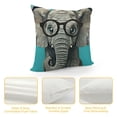thumbnail image 4 of SHANXI Cute Baby Elephant Calf with Reading Glasses on Blue Velvet Throw Pillow Covers Sofa Pillowcase Car Square Throw Pillowcases Home Decoration  18x18in, 4 of 5