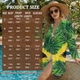 thumbnail image 7 of Xoenoiee Jamaica Flag Palm Leaves Print Women's Swimsuit Beach Cover Ups Shirt V-Neck Blouse Button Down Shirt Side-Slit Hem Dresses Tops Plus Size, 2XL, 7 of 7