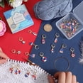 thumbnail image 3 of 1 Box 24Pcs Charms American Flag Stitch Markers Crochet Stitch Marker Charms Removable Leverback Locking Knit Markers for Crocheting Knitting Weaving Sewing Jewelry Making for DIY, 3 of 6