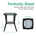 thumbnail image 4 of Wicker Side Table with Glass Table Top, Square PE Rattan Outdoor End Table for Patio, Garden, Poolside, Deck w/UV-Resistant Frame, Storage Space, Black, 4 of 15
