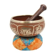 Gorgeous Meditation 8 Lucky Symbols Singing Bowl / Cushion / Mallet (Orange)