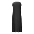 thumbnail image 4 of ZZwxWA Womens Cotton Linen Loose Long Tank Dress Casual Sleeveless U Neck Solid Plus Size Shift Maxi Dress with Pocket, 4 of 5
