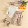 thumbnail image 4 of CAICJ98 Newborn Baby Girl Clothes Ribbed Knit Ruffle Long Sleeve Romper Print Pants for 0 3 6 12 18 Months Girl Fall Winter Outfits, 4 of 8