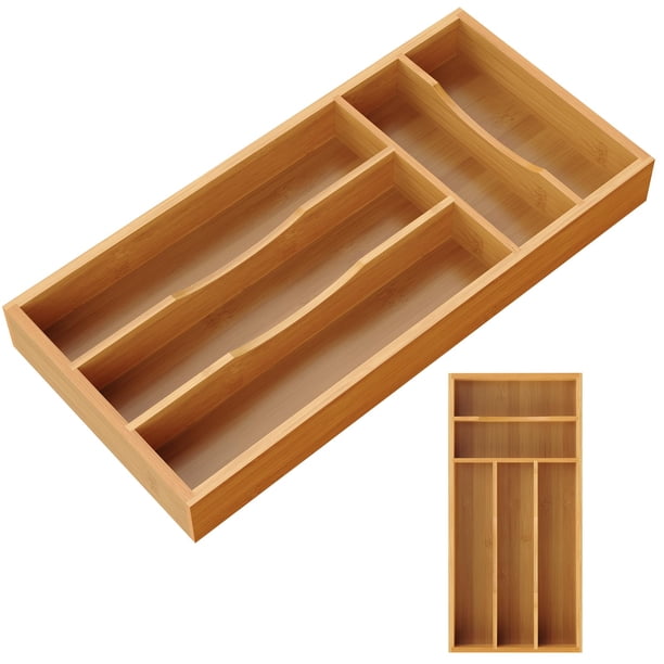 Organizador de Cubiertos Bayting de Bambú para Cajones de Cocina
