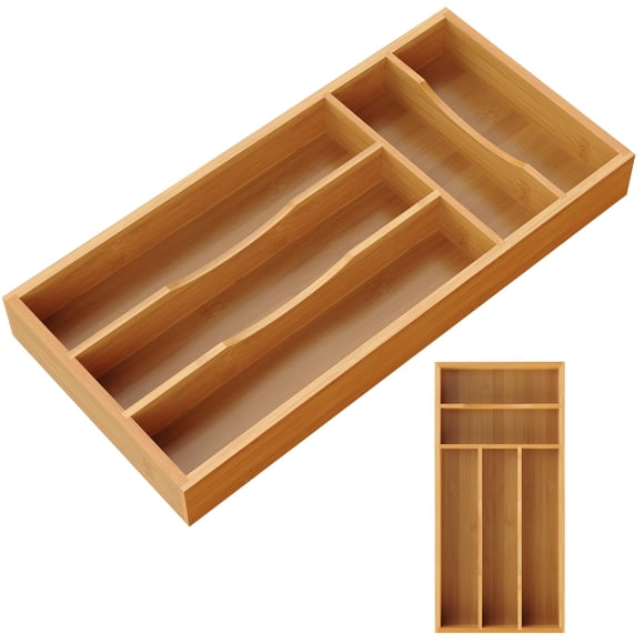 Organizador de Cubiertos Bayting de Bambú para Cajones de Cocina