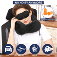 thumbnail image 5 of VIIWII Travel Pillow for Adults Memory Foam Neck Pillows for Sleeping on Airplane Lightweight Black, 5 of 7