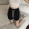 thumbnail image 4 of Women's Sweat Shorts with Pockets Cotton Drawstring Summer Workout Casual Lounge Shorts by Yigetop Black L, 4 of 5