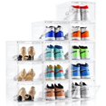 thumbnail image 1 of Organizador de zapatos Clemate X-Large mejorado, paquete de 12 unidades, plástico transparente, 1 of 9
